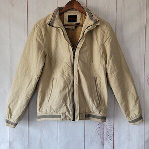 Vintage Men Wear Chore Coat Jacket, 100% Cotton, Lined, Insulated, Sm Zip Front